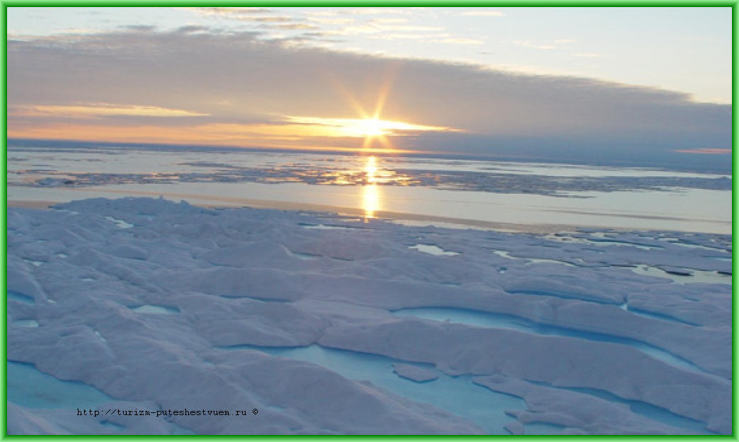 закат солнца над Северным Ледовитым океаном